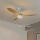 Ventilador de Teto com Controle Remoto Cloe Com Led 3 Pás Branco|Marrom Bivolt